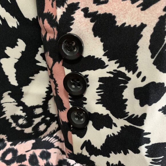 GRASS COLLECTION Pink Cheetah Mid-Length Belted Trench Coat Womens SZ M - Picture 5 of 8